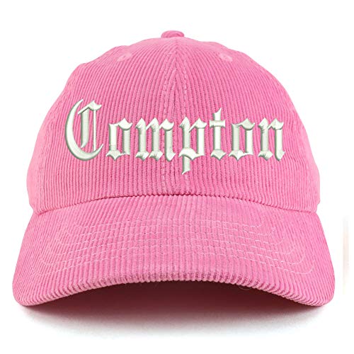 Trendy Apparel Shop Compton City Old English Corduroy Unstructured Baseball Cap