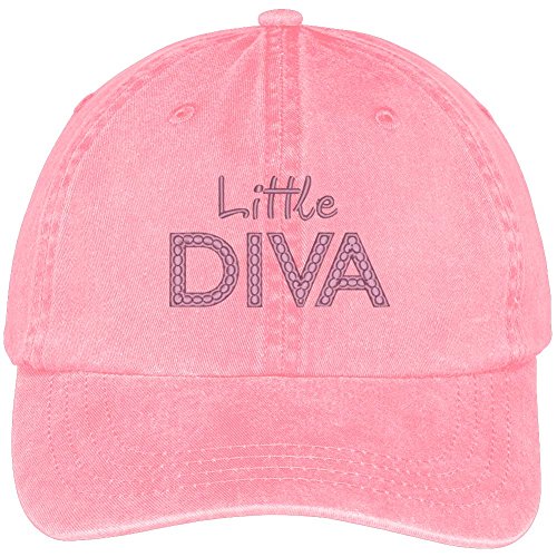 Trendy Apparel Shop Little Diva Embroidered Washed Soft Cotton Adjustable Baseball Cap