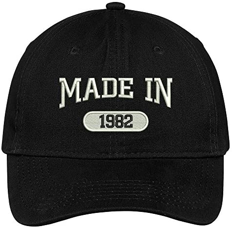 Trendy Apparel Shop 37th Birthday - Made in 1982 Embroidered Low Profile Cotton Baseball Cap