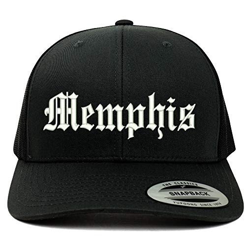 Trendy Apparel Shop Old English Font Memphis City Embroidered 6 Panel Mesh Cap