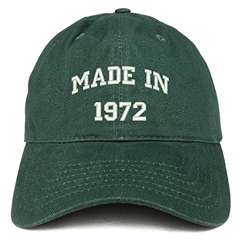 Trendy Apparel Shop Made in 1972 Text Embroidered 49th Birthday Brushed Cotton Cap