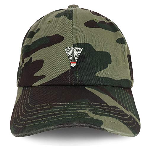 Trendy Apparel Shop Badminton Shuttlecock Soft Crown 100% Brushed Cotton Cap
