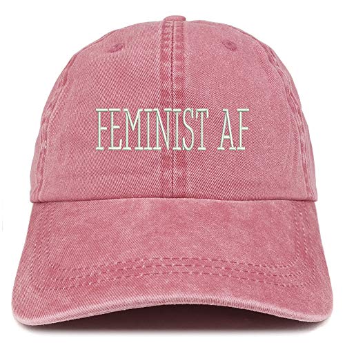 Trendy Apparel Shop Feminist AF Embroidered Cotton Adjustable Washed Cap