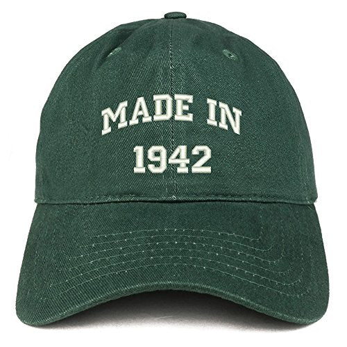 Trendy Apparel Shop Made in 1942 Text Embroidered 79th Birthday Brushed Cotton Cap