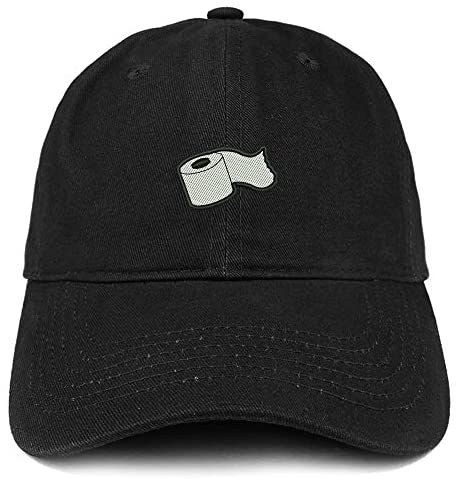 Trendy Apparel Shop Toilet Paper Embroidered Soft Crown 100% Brushed Cotton Cap