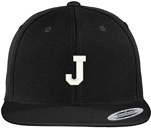 Trendy Apparel Shop Letter J Collegiate Varsity Font Initial Embroidered Baseball Cap