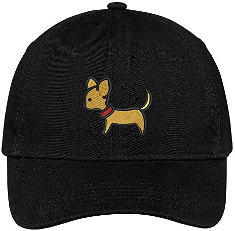 Trendy Apparel Shop Chihuahua Embroidered Low Profile Soft Cotton Brushed Cap