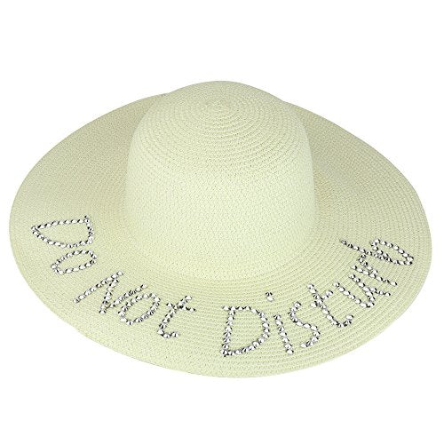 Trendy Apparel Shop Do Not Disturb Rhinestone Decorated Summer Floppy Sun Hat