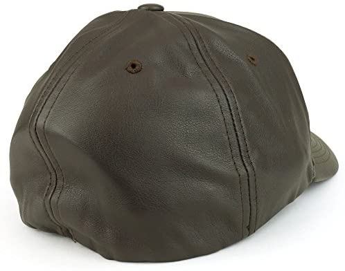 Trendy Apparel Shop Flex Fitted PU Leather Structured Baseball Cap