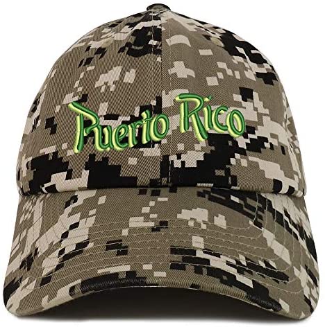 Trendy Apparel Shop Puerto Rico Embroidered Soft Crown 100% Brushed Cotton Cap