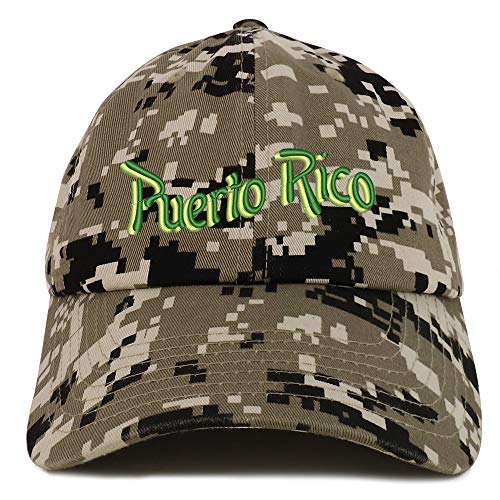 Trendy Apparel Shop Puerto Rico Embroidered Soft Crown 100% Brushed Cotton Cap