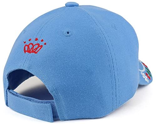 Trendy Apparel Shop Youth Size Girl's Princess Flower Embroidered Structured Baseball Cap
