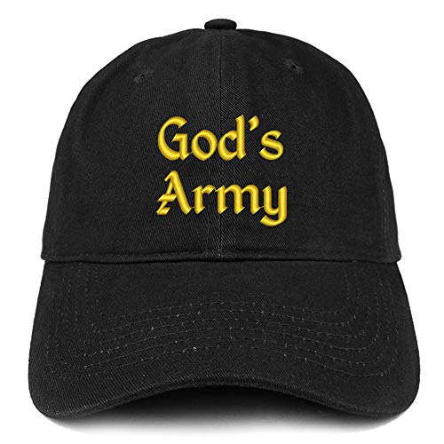 Trendy Apparel Shop God's Army Embroidered Soft Crown 100% Brushed Cotton Cap