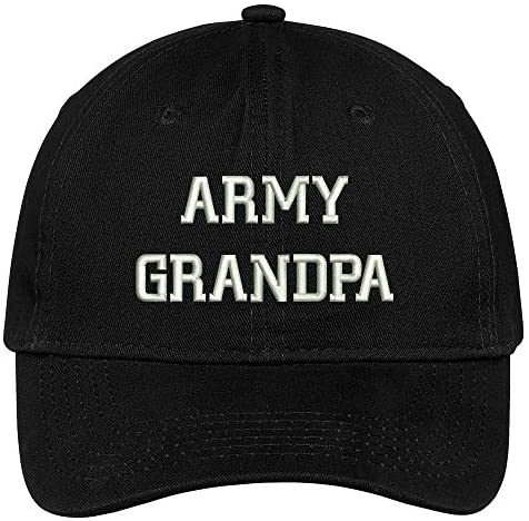 Trendy Apparel Shop Army Grandpa Embroidered Soft Crown 100% Brushed Cotton Cap