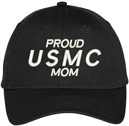 Trendy Apparel Shop Proud USMC Mom Embroidered Patriotic Baseball Cap