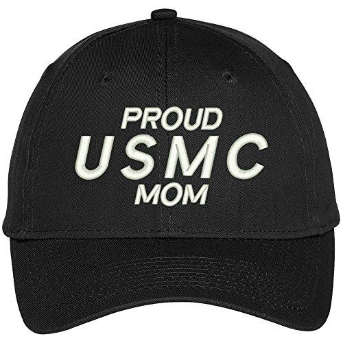 Trendy Apparel Shop Proud USMC Mom Embroidered Patriotic Baseball Cap