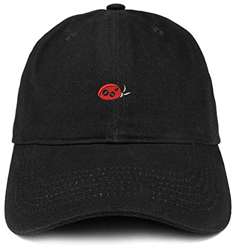Trendy Apparel Shop Ladybug Embroidered Unstructured Cotton Dad Hat
