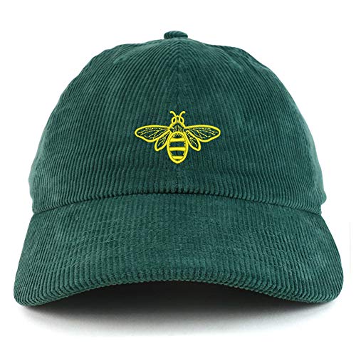 Trendy Apparel Shop Bee Embroidered Cotton Corduroy Unstructured Baseball Cap