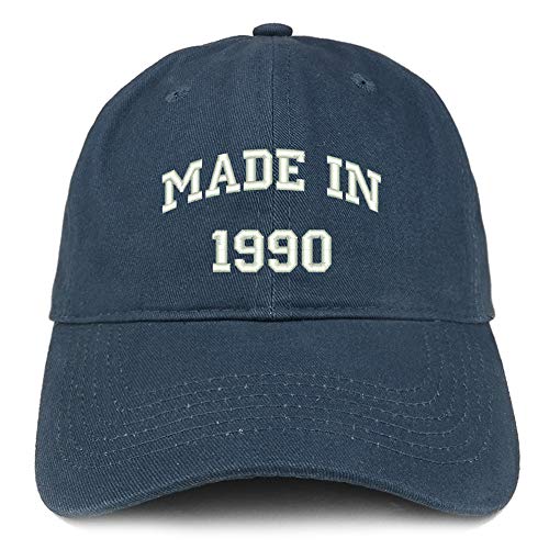 Trendy Apparel Shop Made in 1990 Text Embroidered 31st Birthday Brushed Cotton Cap
