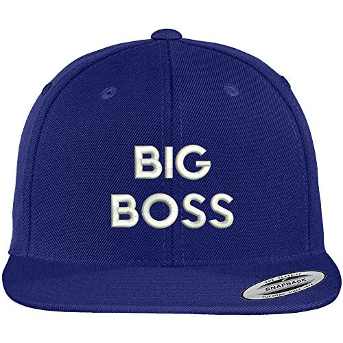 Trendy Apparel Shop Big Boss Embroidered Flat Bill Premium Classic Snapback Cap