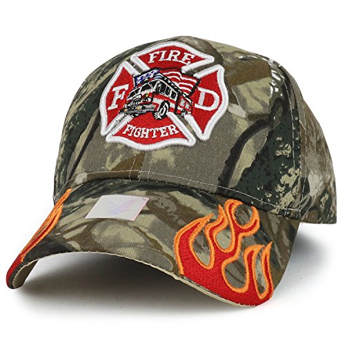 Trendy Apparel Shop Fire FD Logo Maltese Cross Embroidered Structured Baseball Cap