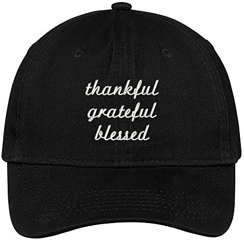 Trendy Apparel Shop Thankful Grateful Blessed Embroidered Low Profile Brushed Cotton Cap Dad Hat