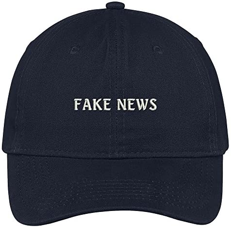 Trendy Apparel Shop Fake News Embroidered Soft Crown 100% Brushed Cotton Cap
