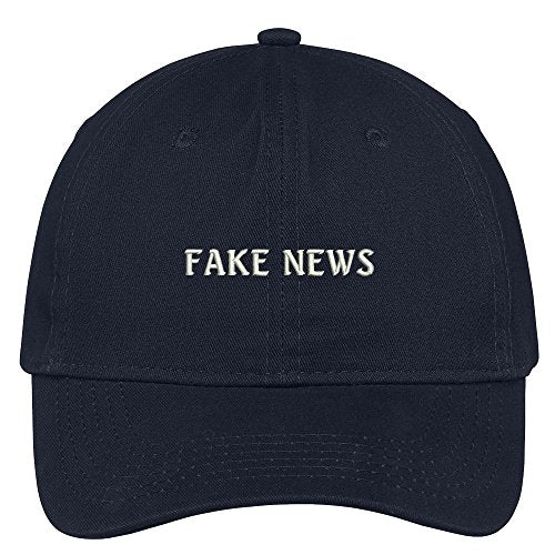 Trendy Apparel Shop Fake News Embroidered Soft Crown 100% Brushed Cotton Cap