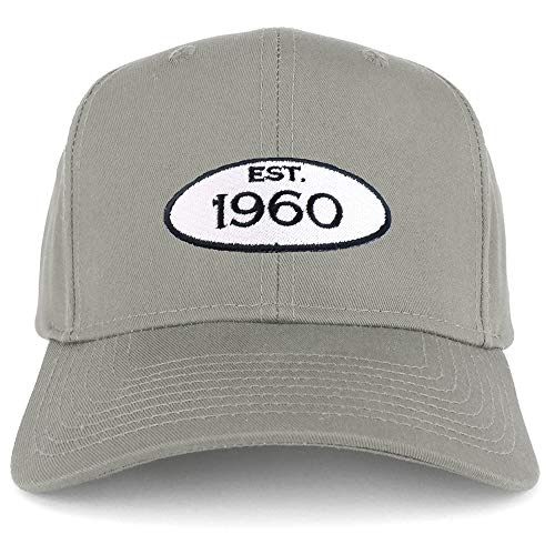 Trendy Apparel Shop Established 1960 Patch 60th Birthday Structure Baseball Cap