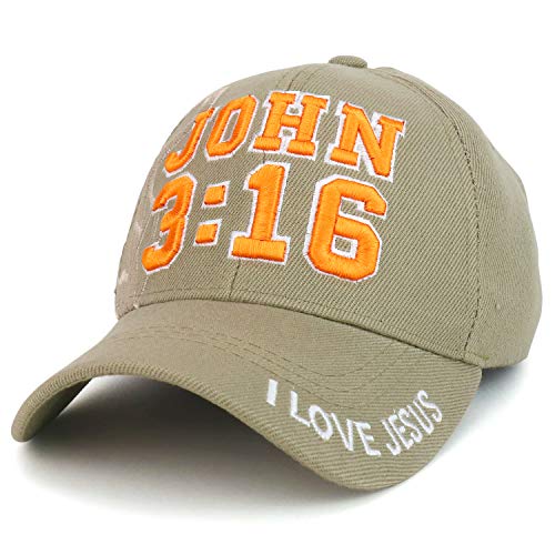 Trendy Apparel Shop Bible John 3:16 Praying Hands Cross Embroidered Ball Cap