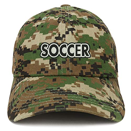 Trendy Apparel Shop Soccer Embroidered Soft Crown 100% Brushed Cotton Cap