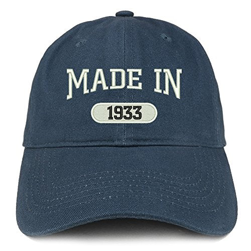 Trendy Apparel Shop Made in 1933 Embroidered 88th Birthday Brushed Cotton Cap