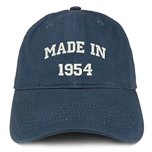 Trendy Apparel Shop Made in 1954 Text Embroidered 67th Birthday Brushed Cotton Cap