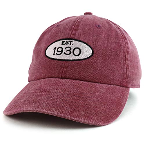 Trendy Apparel Shop 90th Birthday Established 1931 Washed Cotton Adjustable Cap
