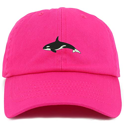 Trendy Apparel Shop Youth Sized Orca Killer Whale Embroidered Adjustable Unstructured Baseball Cap