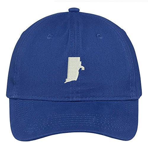 Trendy Apparel Shop Rhode Island State Map Embroidered Low Profile Soft Cotton Brushed Baseball Cap