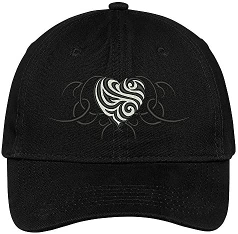 Trendy Apparel Shop Tribal Zebra Heart Embroidered Low Profile Cotton Cap Dad Hat