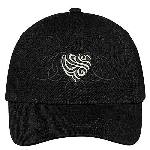 Trendy Apparel Shop Tribal Zebra Heart Embroidered Low Profile Cotton Cap Dad Hat
