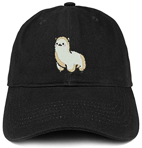 Trendy Apparel Shop Alpaca Embroidered Soft Crown 100% Brushed Cotton Cap