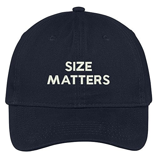 Trendy Apparel Shop Size Matters Embroidered Brushed Cotton Adjustable Cap Dad Hat