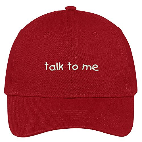 Trendy Apparel Shop Talk To Me Embroidered Brushed Cotton Adjustable Cap