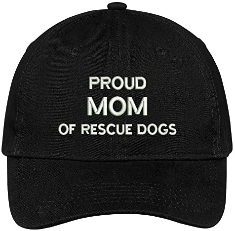 Trendy Apparel Shop Proud Mom of Rescue Dogs Embroidered Soft Low Profile Cotton Cap Dad Hat