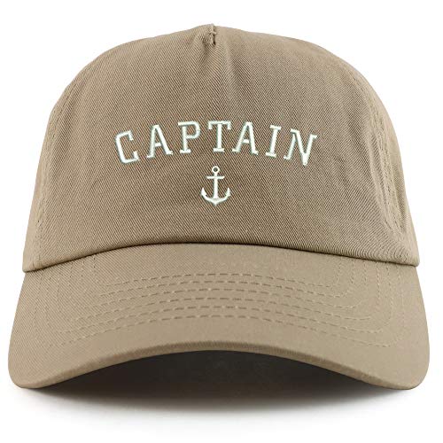 Trendy Apparel Shop Captain Anchor Embroidered 5 Panel Unstructured Soft Crown Baseball Cap