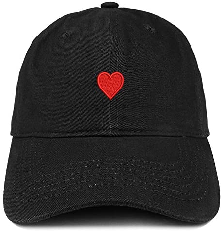 Trendy Apparel Shop Emoticon Heart Embroidered Cotton Adjustable Ball Cap Dad Hat