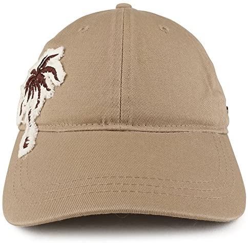 Trendy Apparel Shop Vintage Frayed Palm Tree Embroidered Patch Unstructured Adjustable Baseball Cap