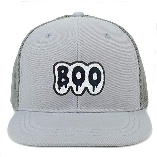 Trendy Apparel Shop Boo Patch Structured Infant Flatbill Mesh Snapback Cap