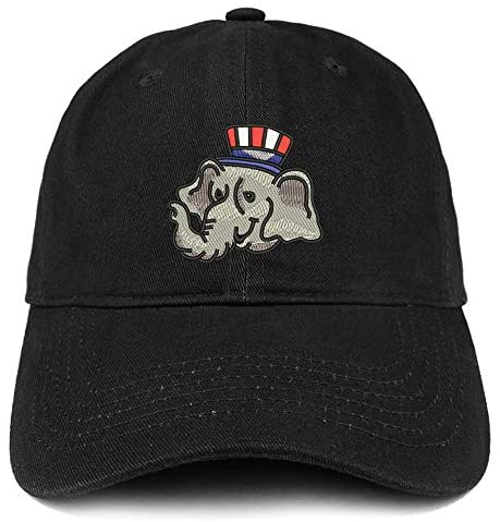 Trendy Apparel Shop Republican Elephant Embroidered Unstructured Cotton Dad Hat