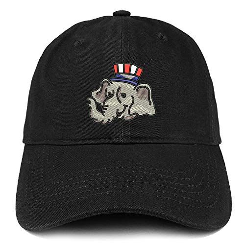 Trendy Apparel Shop Republican Elephant Embroidered Unstructured Cotton Dad Hat