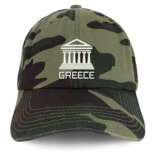Trendy Apparel Shop Greece Embroidered Soft Crown 100% Brushed Cotton Cap
