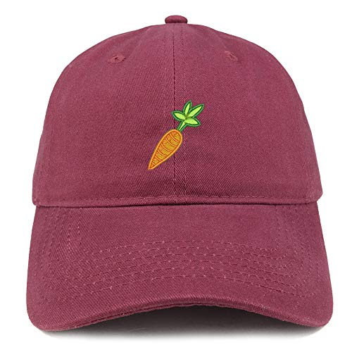 Trendy Apparel Shop Carrot Embroidered Soft Crown 100% Brushed Cotton Cap